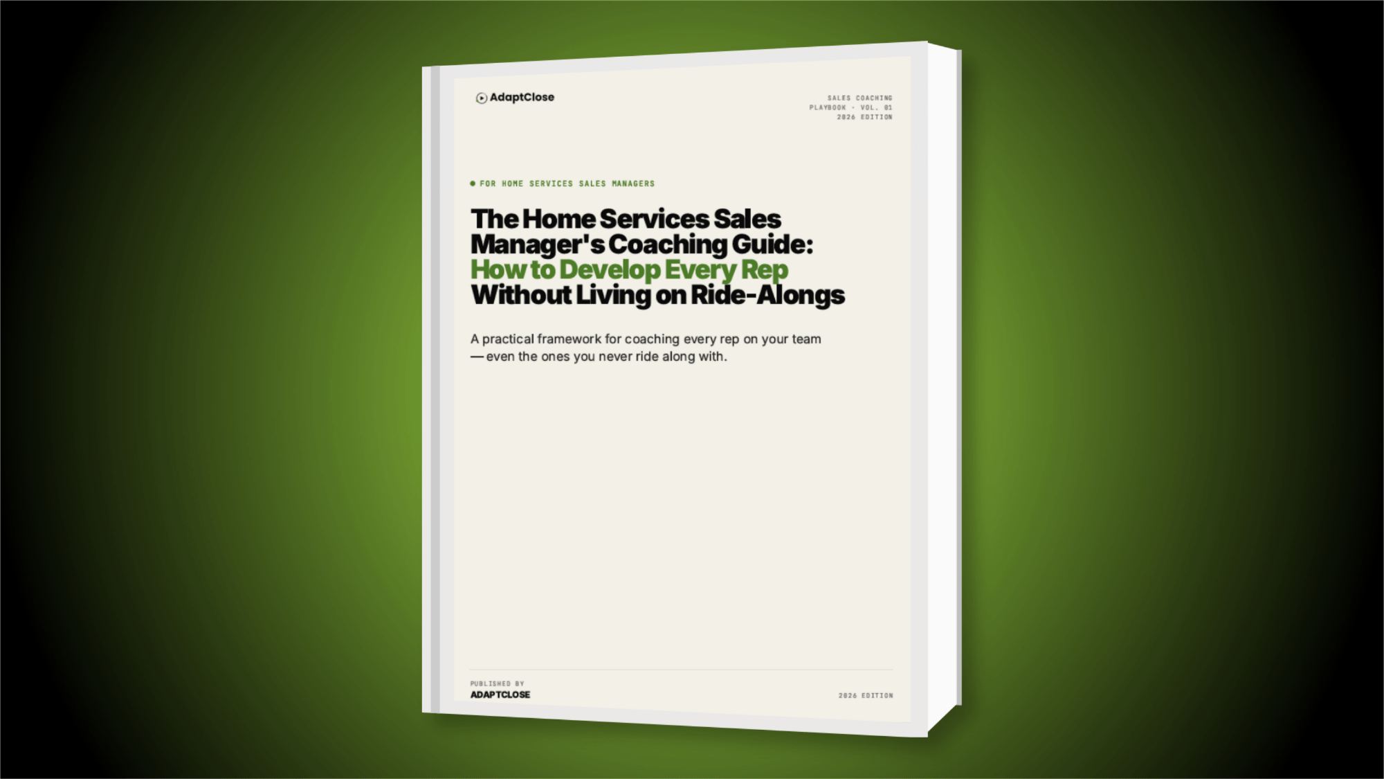 The Home Services Sales Manager’s Coaching Guide