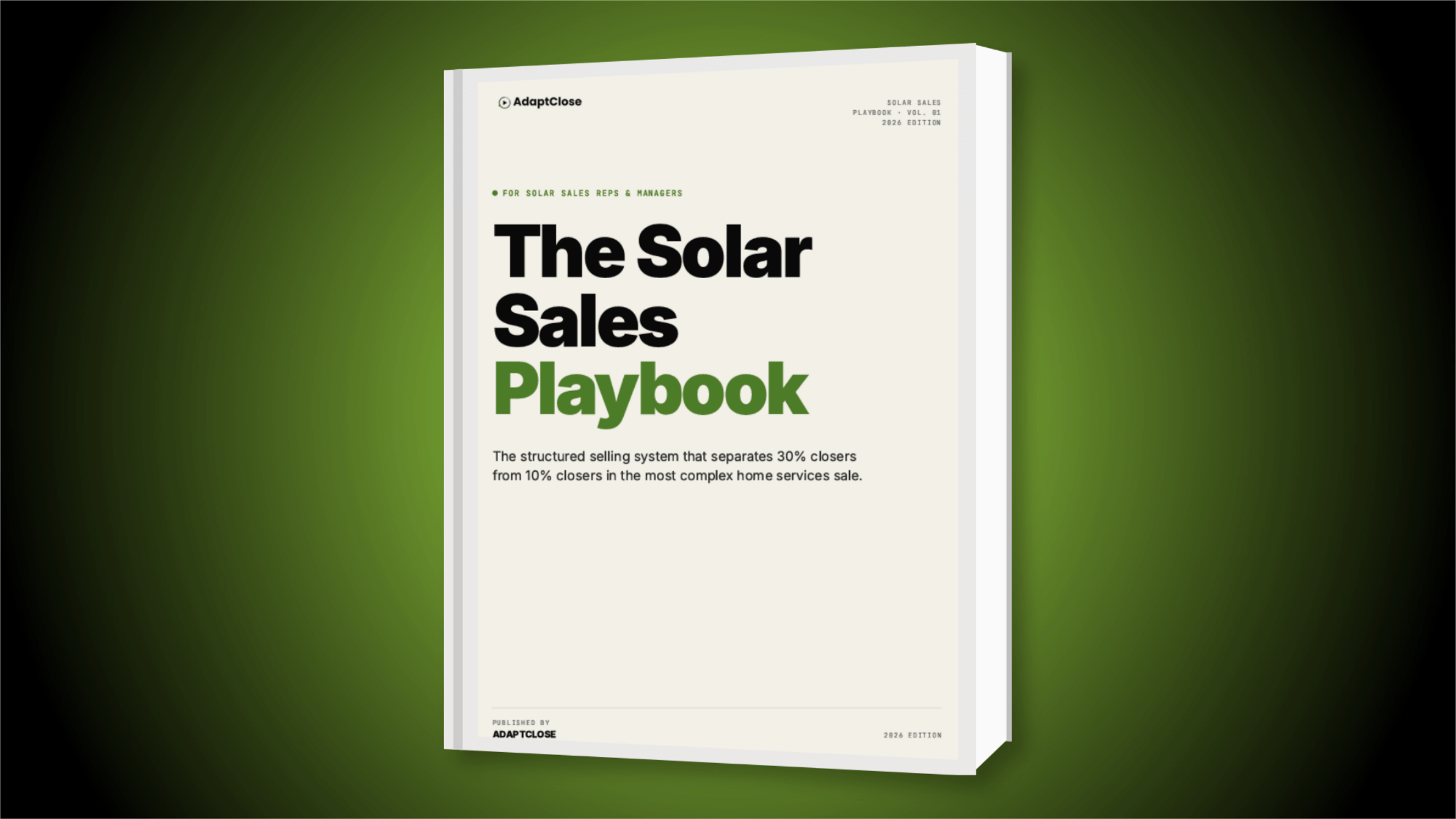 The Solar Sales Playbook