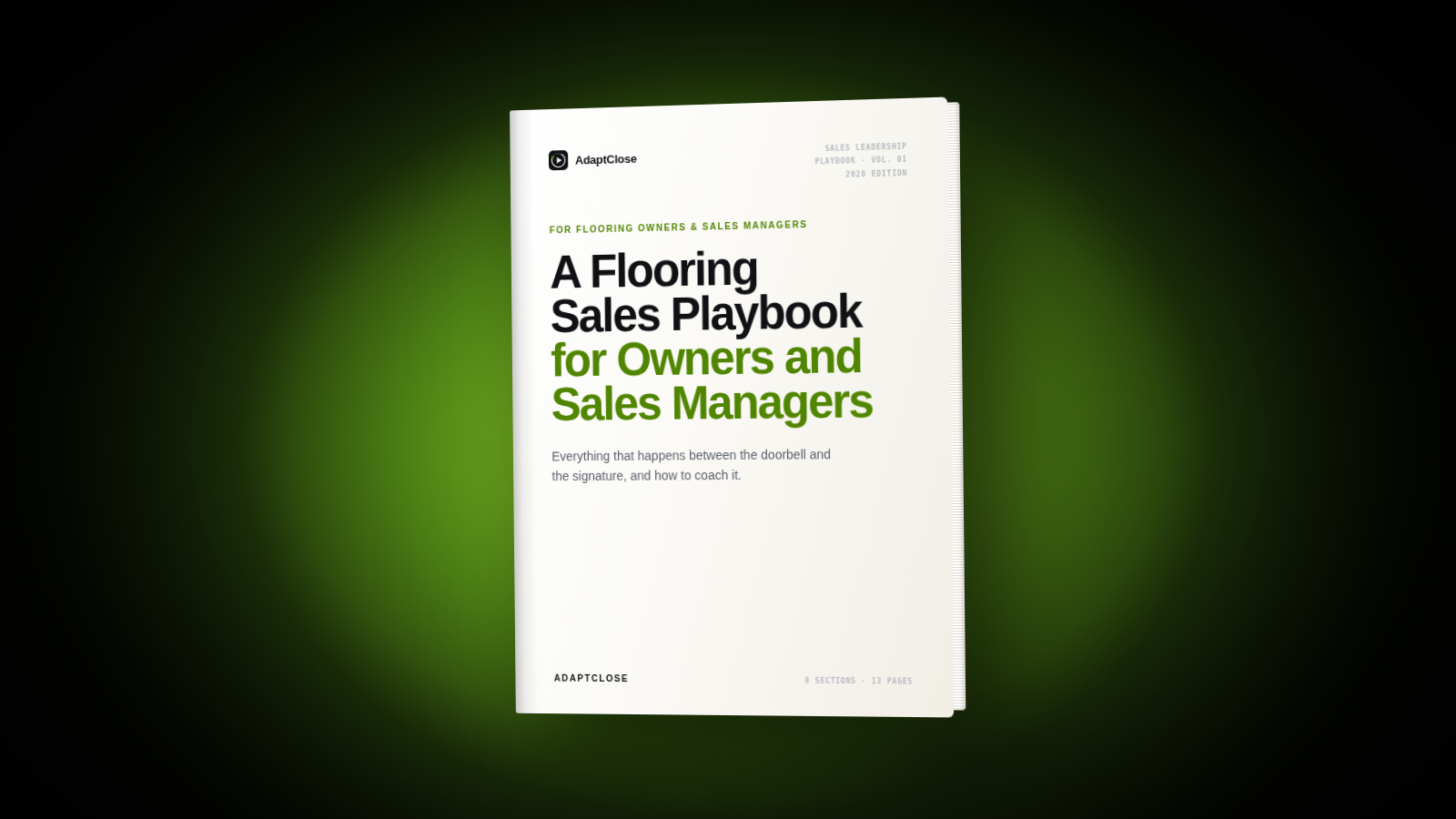 A Flooring Sales Playbook for Owners and Sales Managers